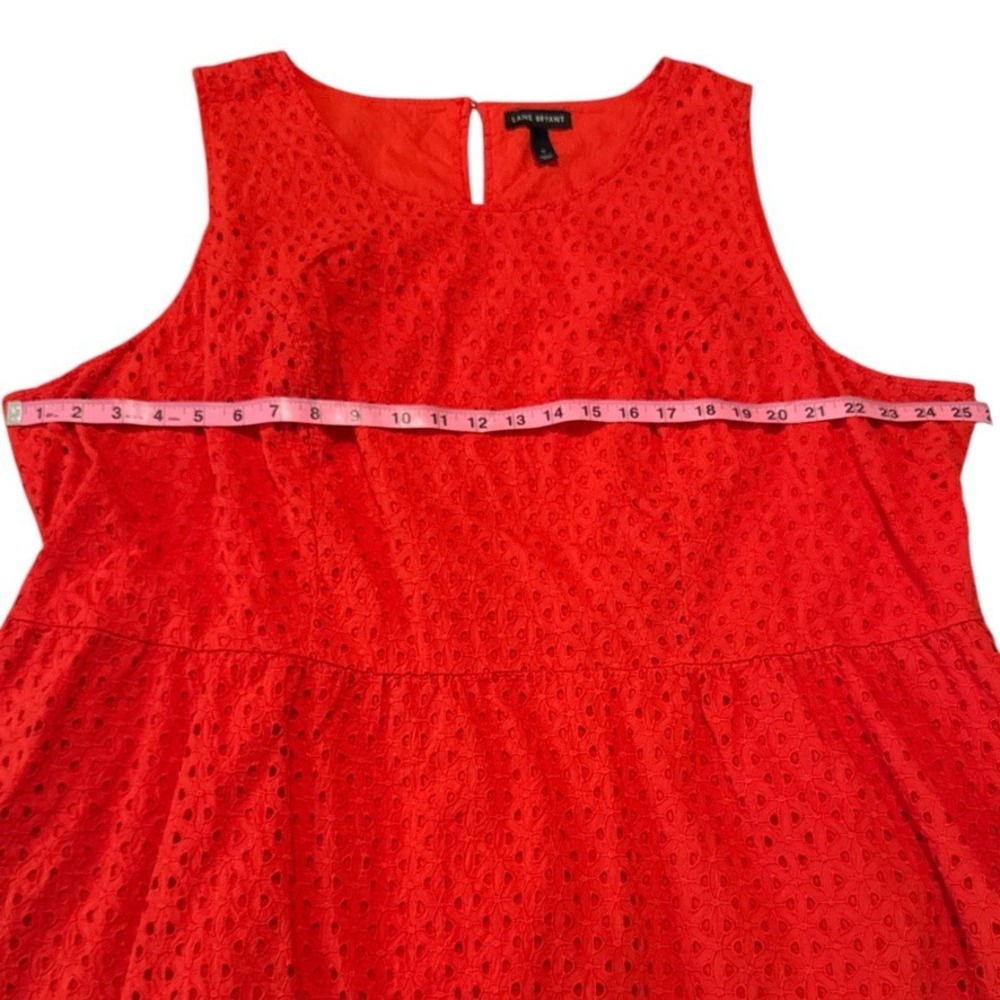 Lane Bryant Red Eyelet‎ Peplum Tank Top Plus Size 26 Resortcore Coastal Grandma - Picture 6 of 9